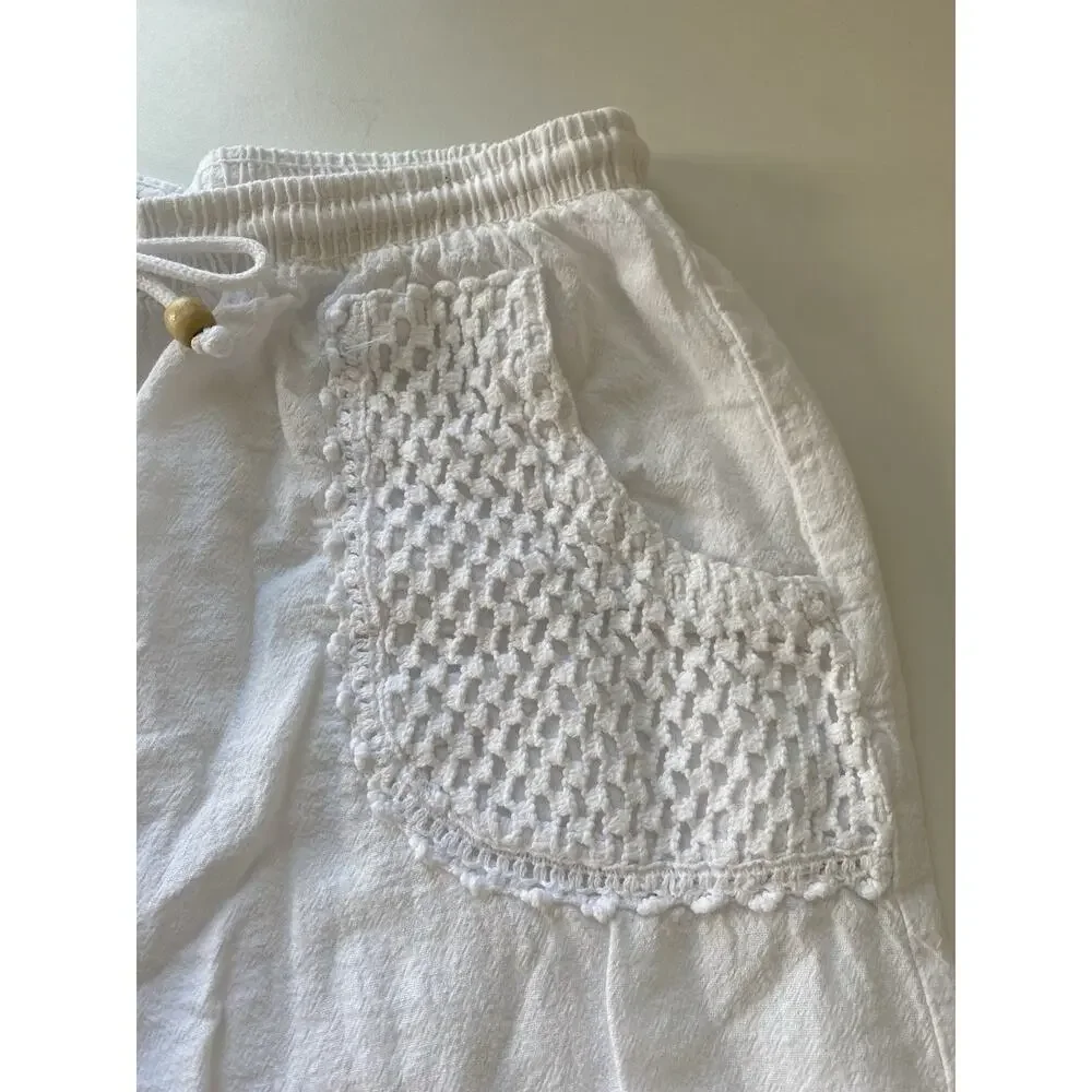 Cotton Natural The Brand Cancun Shorts White Size S Beach Casual Vacation
